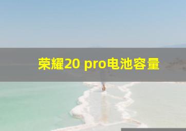 荣耀20 pro电池容量